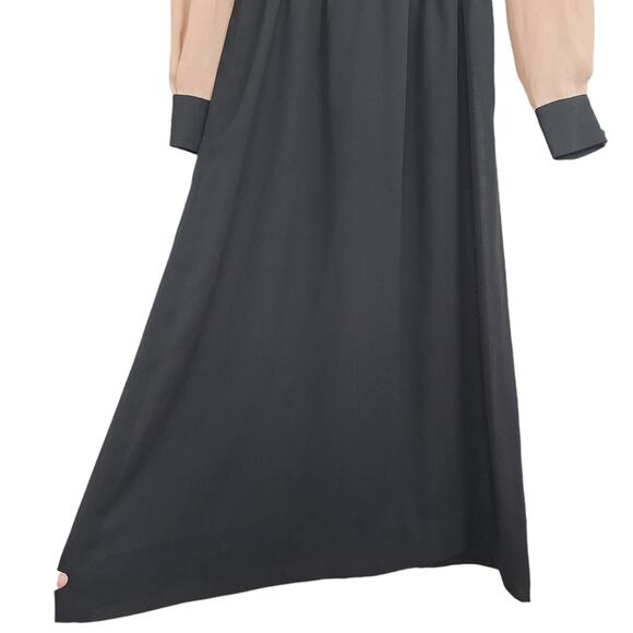 Vintage Herman Marcus Dallas Sheer Midi Dress Black Brown Square Collar 12 - Picture 8 of 12